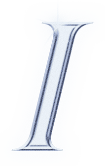 Dreamy Chrome Letter I Type Sticker