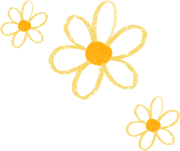 Flowers Chalk Doodle Hand Drawn